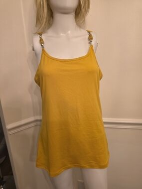 Once Again NY Collection Golden Yellow Beaded Strap Camisole